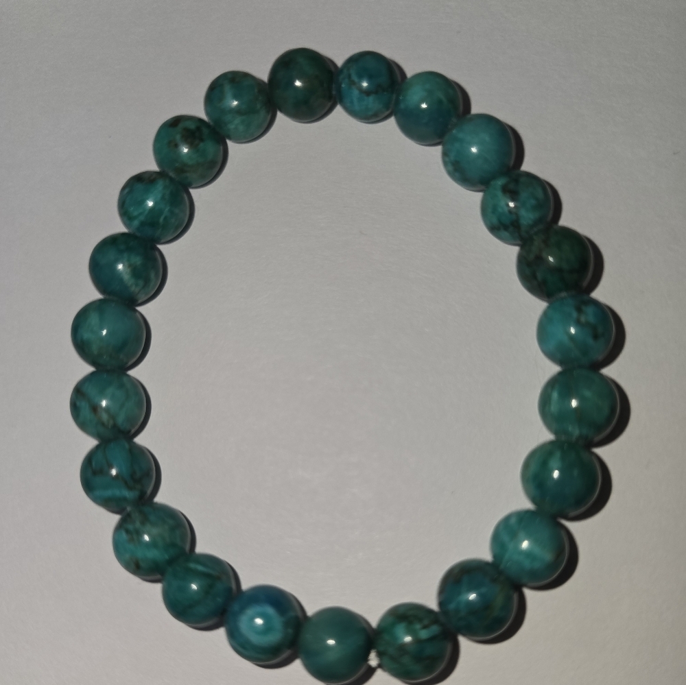 7-8mm Blue Apatite bracelet - Picture 6 of 9